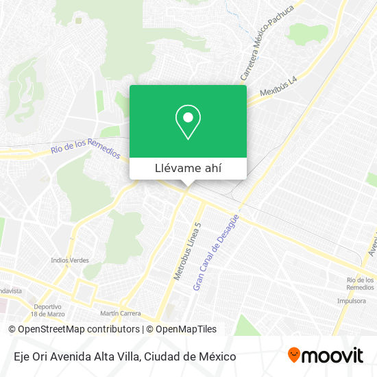 Mapa de Eje Ori Avenida Alta Villa