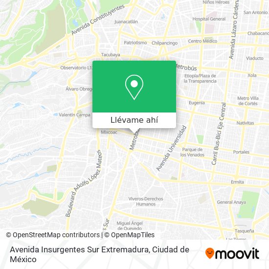 Mapa de Avenida Insurgentes Sur Extremadura