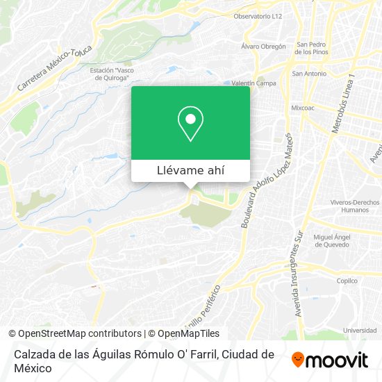 Mapa de Calzada de las Águilas Rómulo O' Farril