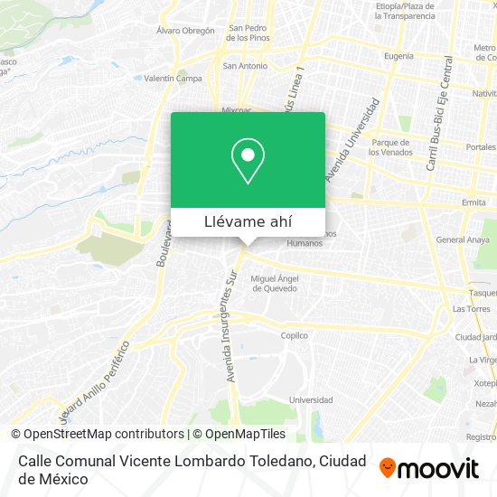 Mapa de Calle Comunal Vicente Lombardo Toledano