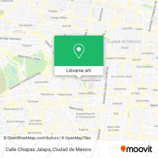 Mapa de Calle Chiapas Jalapa