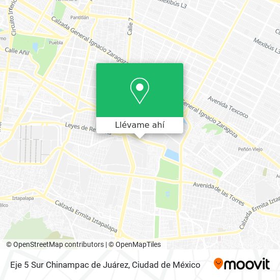 Mapa de Eje 5 Sur Chinampac de Juárez