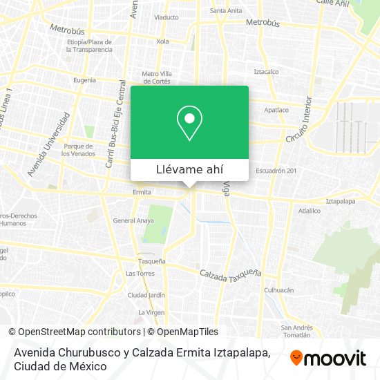 Mapa de Avenida Churubusco y Calzada Ermita Iztapalapa