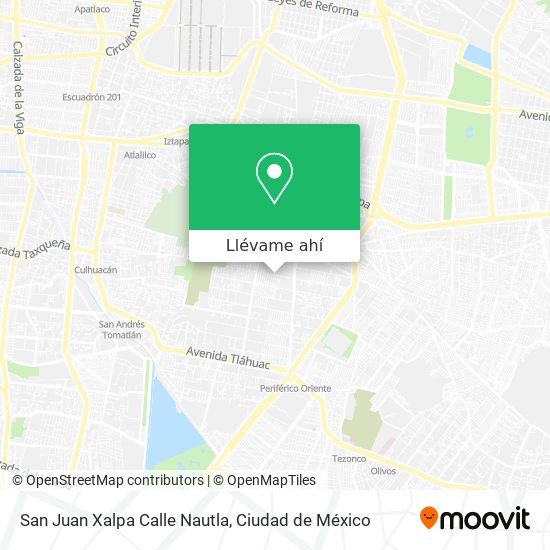 Mapa de San Juan Xalpa Calle Nautla