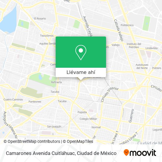 Mapa de Camarones Avenida Cuitláhuac
