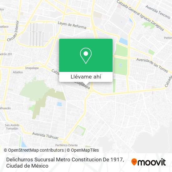 Mapa de Delichurros Sucursal Metro Constitucion De 1917