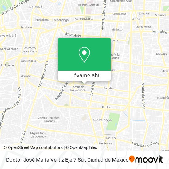 Mapa de Doctor José María Vertiz Eje 7 Sur