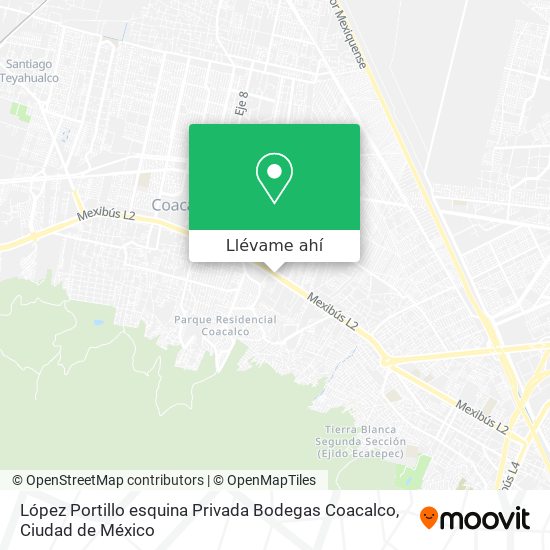 Mapa de López Portillo esquina Privada Bodegas Coacalco