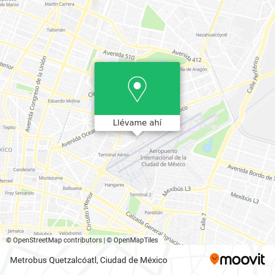 Mapa de Metrobus Quetzalcóatl