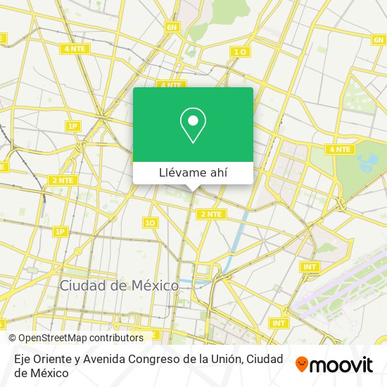 Mapa de Eje Oriente y Avenida Congreso de la Unión