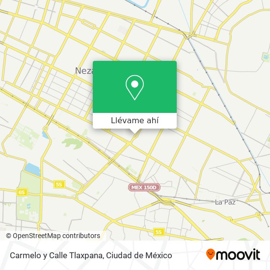 Mapa de Carmelo y Calle Tlaxpana