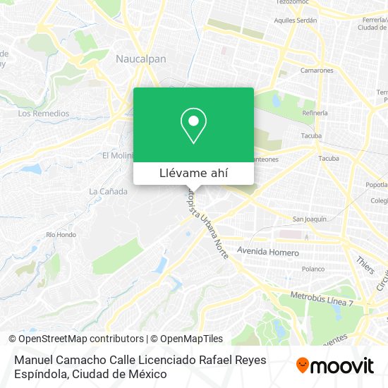 Mapa de Manuel Camacho Calle Licenciado Rafael Reyes Espíndola