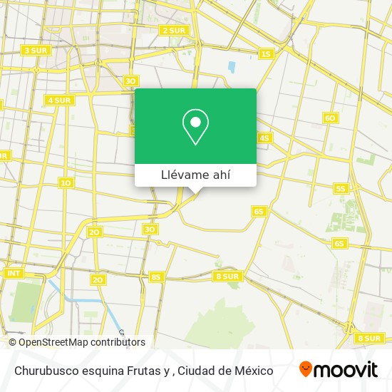 Mapa de Churubusco esquina Frutas y