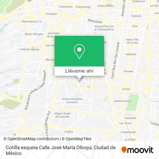 Mapa de Cotilla esquina Calle José María Olloqui