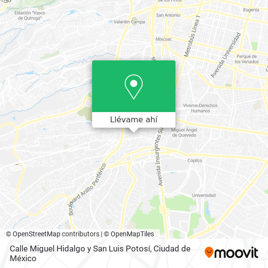 Mapa de Calle Miguel Hidalgo y San Luis Potosí