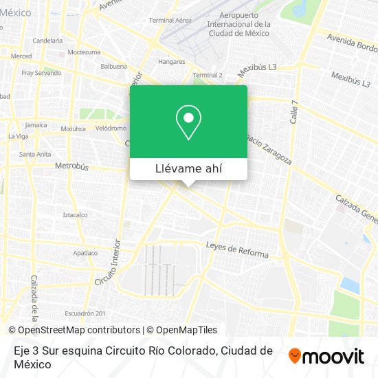 Mapa de Eje 3 Sur esquina Circuito Río Colorado