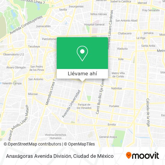 Mapa de Anaxágoras Avenida División