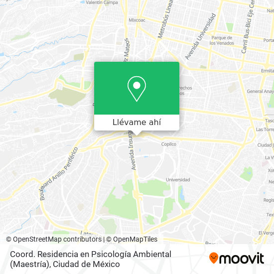 Mapa de Coord. Residencia en Psicología Ambiental (Maestría)