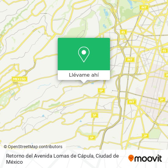 Mapa de Retorno del Avenida Lomas de Cápula