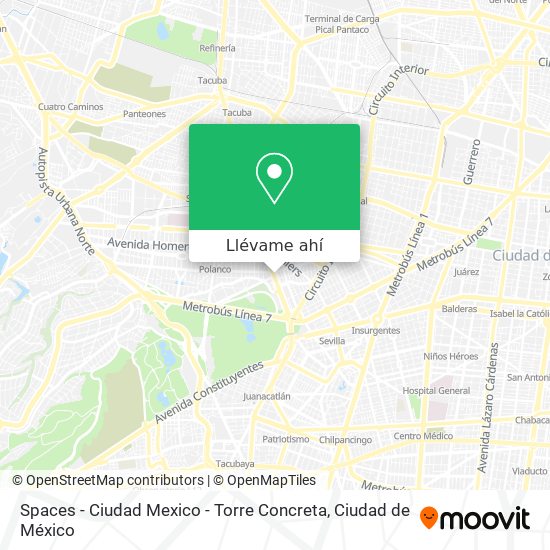 Mapa de Spaces - Ciudad Mexico - Torre Concreta