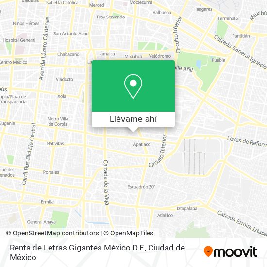 Mapa de Renta de Letras Gigantes México D.F.