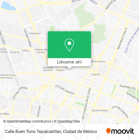 Mapa de Calle Buen Tono Tepalcatitlan