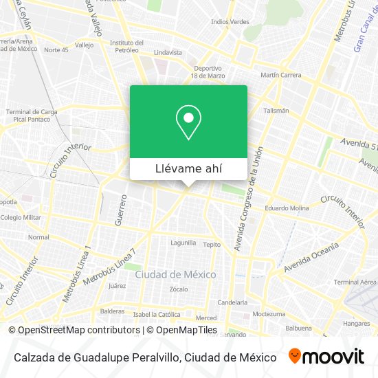 Mapa de Calzada de Guadalupe Peralvillo