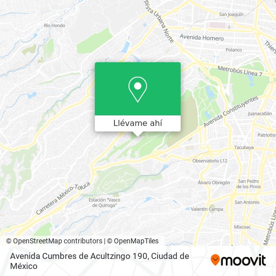 Mapa de Avenida Cumbres de Acultzingo 190