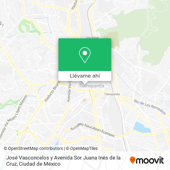 Mapa de José Vasconcelos y Avenida Sor Juana Inés de la Cruz