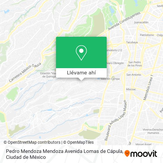 Mapa de Pedro Mendoza Mendoza Avenida Lomas de Cápula