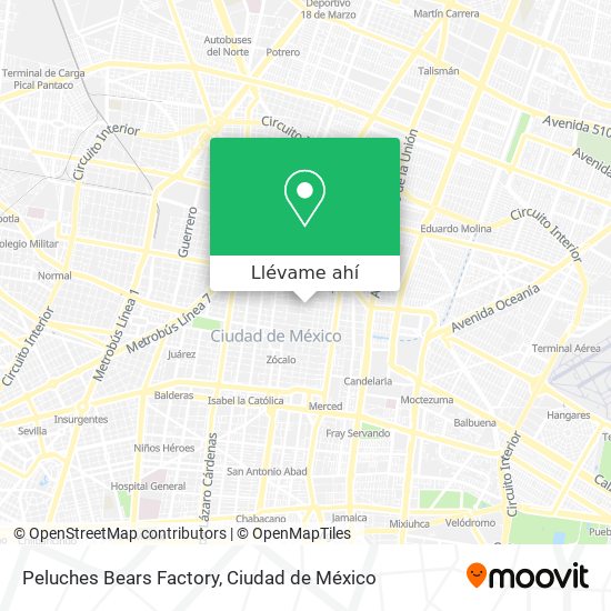 Mapa de Peluches Bears Factory