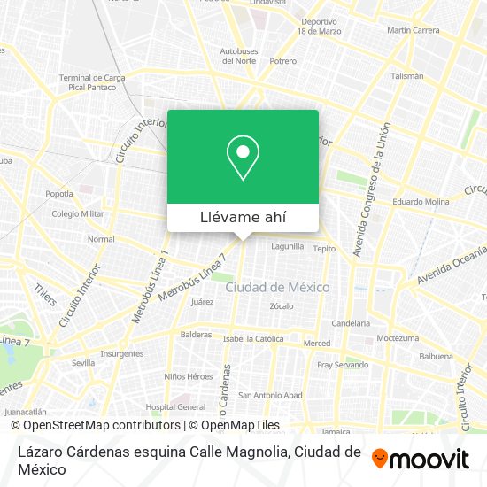 Mapa de Lázaro Cárdenas esquina Calle Magnolia