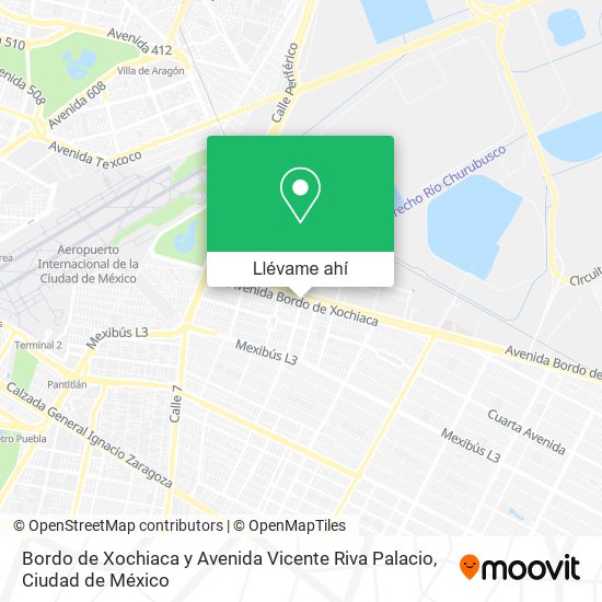 Mapa de Bordo de Xochiaca y Avenida Vicente Riva Palacio