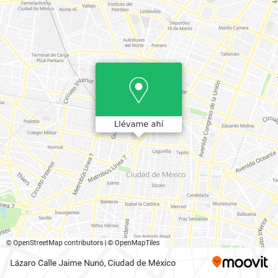Mapa de Lázaro Calle Jaime Nunó