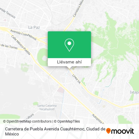 Mapa de Carretera de Puebla Avenida Cuauhtémoc