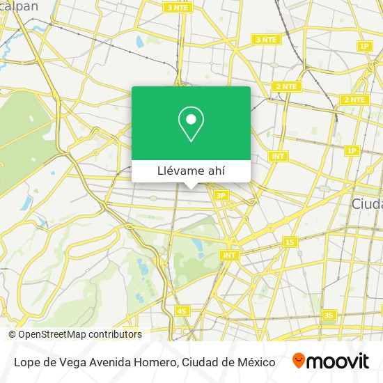 Mapa de Lope de Vega Avenida Homero