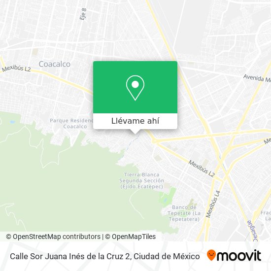 Mapa de Calle Sor Juana Inés de la Cruz 2