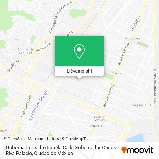 Mapa de Gobernador Isidro Fabela Calle Gobernador Carlos Riva Palacio