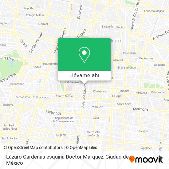 Mapa de Lázaro Cárdenas esquina Doctor Márquez