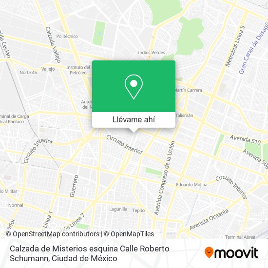 Mapa de Calzada de Misterios esquina Calle Roberto Schumann