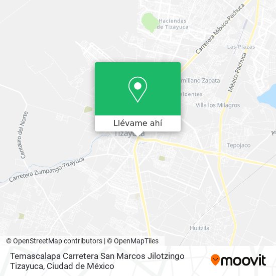 Mapa de Temascalapa Carretera San Marcos Jilotzingo Tizayuca