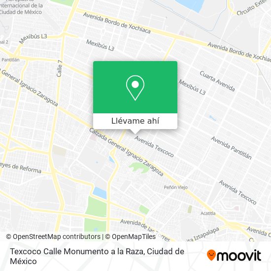 Mapa de Texcoco Calle Monumento a la Raza