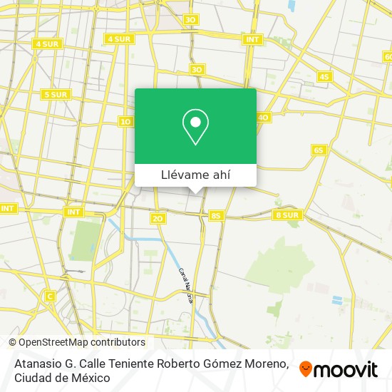 Mapa de Atanasio G. Calle Teniente Roberto Gómez Moreno
