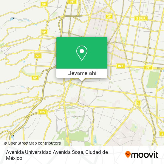 Mapa de Avenida Universidad Avenida Sosa