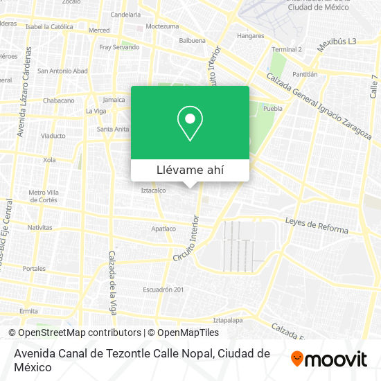Mapa de Avenida Canal de Tezontle Calle Nopal