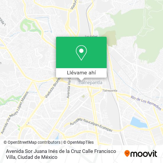 Mapa de Avenida Sor Juana Inés de la Cruz Calle Francisco Villa