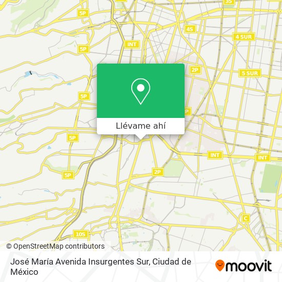 Mapa de José María Avenida Insurgentes Sur