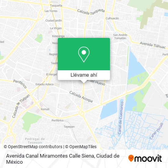Mapa de Avenida Canal Miramontes Calle Siena