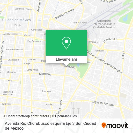 ¿Cómo llegar a Avenida Río Churubusco esquina Eje 3 Sur en Cuauhtémoc