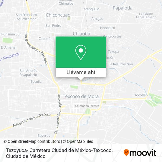 Mapa de Tezoyuca- Carretera Ciudad de México-Texcoco
